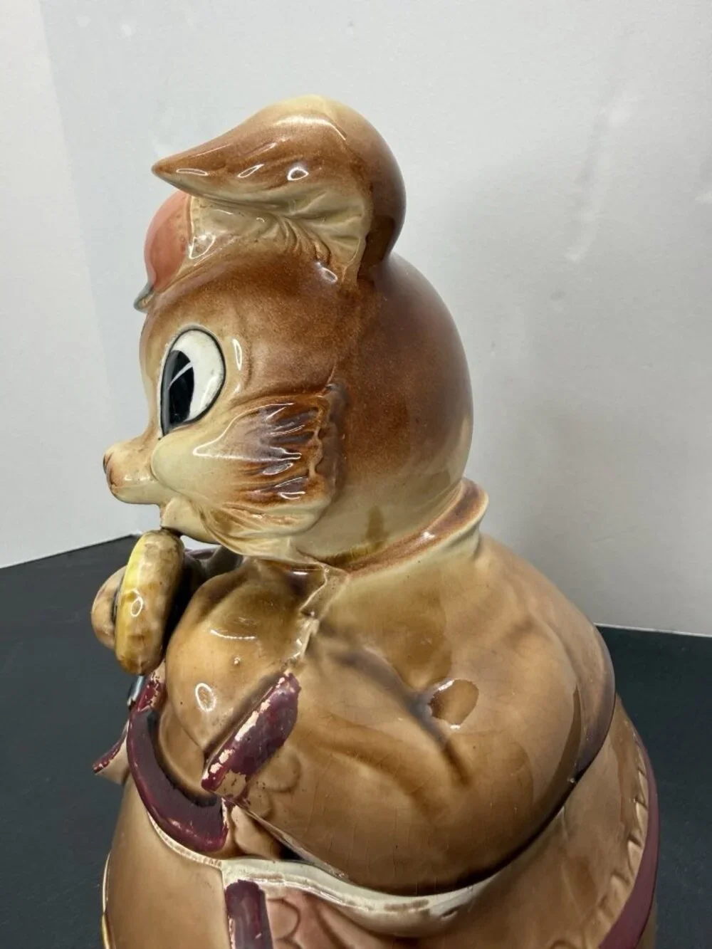 Royal Sealy Bunny Rabbit Cookie Jar Baseball Cap Hat Japan 12.5